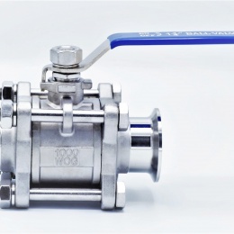 Stainless Steel Full Flow Ball Valve, 3-piece, CLAMP DN32 (K50.5)
