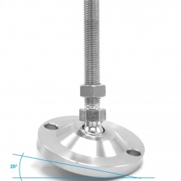 Stainless steel legs, height adjustable, with joint D100 M16 100 mm
