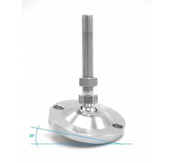 Stainless steel legs, height adjustable, with joint D100 M16 100 mm