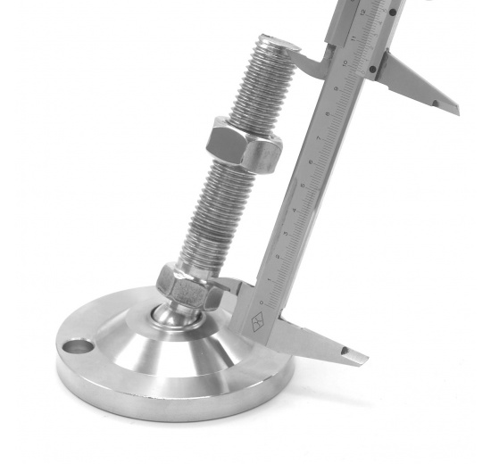 Stainless steel legs, height adjustable, with joint