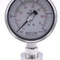 Stainless steel manometer, dial 100 mm, with a a sanitary diaphragm CLAMP DIN32676 - collar 64 mm