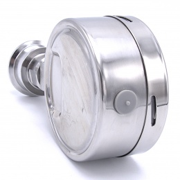 Stainless steel manometer, dial 100 mm, with a sanitary diaphragm CLAMP DIN32676 - collar 50.5 mm