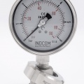 Stainless steel manometer with separating membrane, DIN 11851, dial 100 mm | nut DN32