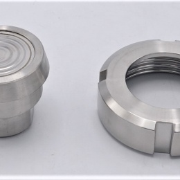 Stainless steel manometer with separating membrane, DIN 11851, dial 100 mm | nut DN32