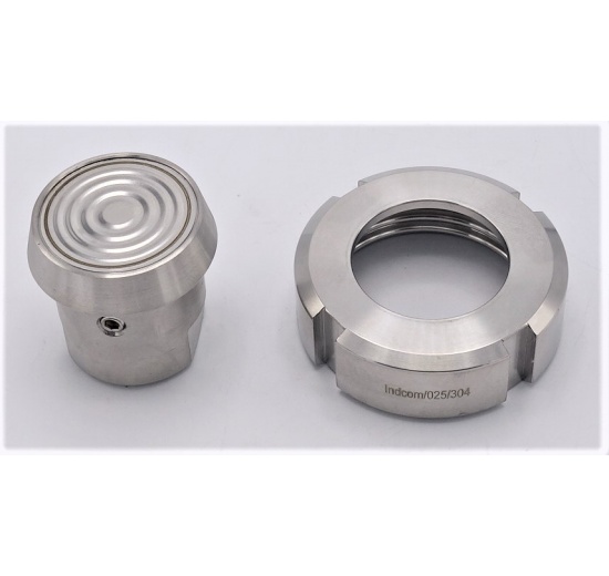 Stainless steel manometer with separating membrane DIN 11851, dial 100 mm