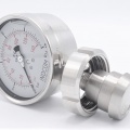 Stainless steel manometer with separating membrane, union DIN 11851 dial 100 mm Nut DN32 0-10 bar