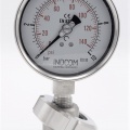 Stainless steel manometer with separating membrane, union DIN 11851, dial 100 mm, Nut DN32 0-10 bar