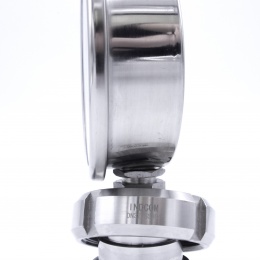 Stainless steel manometer with separating membrane, union DIN 11851, dial 100 mm, Nut DN40 | 0-6 bar