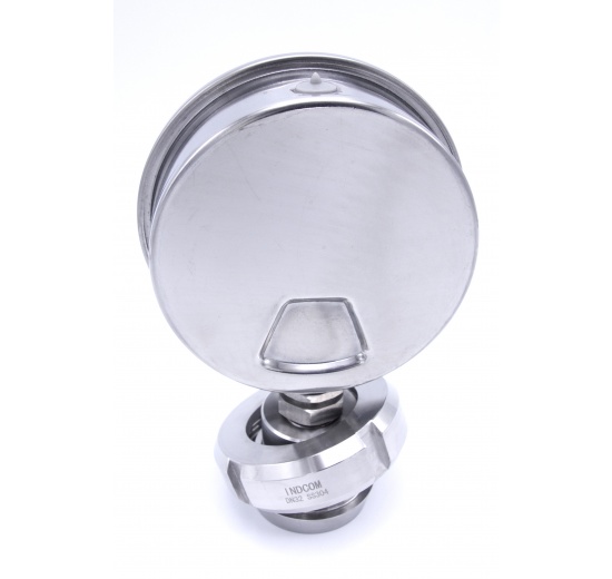 Stainless steel manometer with separating membrane, union DIN 11851, dial 100 mm, Nut DN32 | 0-6 bar