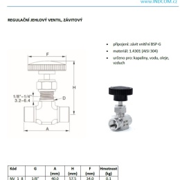 Stainless Steel Needle Valves, Threaded | 1/4”