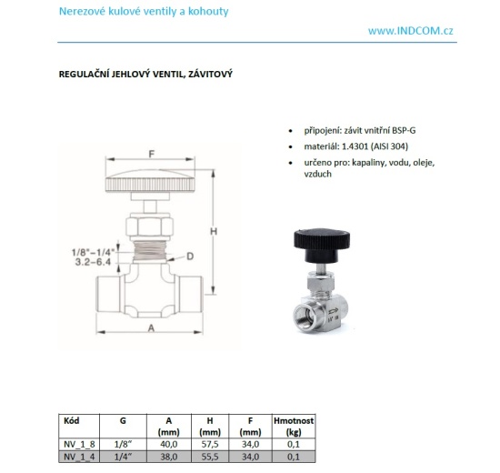 Stainless Steel Needle Valves, Threaded