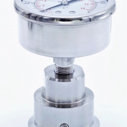 Stainless Steel Pressure Gauge 63 mm (back connection) with Separating Diaphragm-CLAMP 0-1 bar, (clamp-50,5mm)