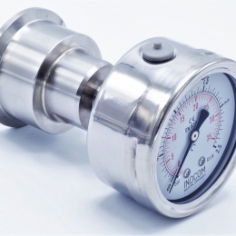 Stainless Steel Pressure Gauge 63 mm (back connection) with Separating Diaphragm-CLAMP | 0-2,5 bar, (clamp-50,5mm)
