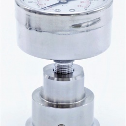 Stainless Steel Pressure Gauge 63 mm (back connection) with Separating Diaphragm-CLAMP | 0-2,5 bar, (clamp-50,5mm)
