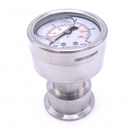 Stainless Steel Pressure Gauge 63 mm (back connection) with Separating Diaphragm-CLAMP| 0-10 bar, (clamp-50,5mm)