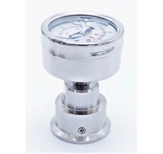 Stainless Steel Pressure Gauge 63 mm (back connection) with Separating Diaphragm-CLAMP 0-6 bar, (clamp-50,5mm)
