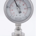 Stainless Steel Pressure Gauge, Dial 100 mm, Sanitary Diaphragm CLAMP DIN 32676 (64 mm) | -1/1.5 bar