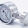 Stainless Steel Pressure Gauge, Dial 100 mm, Sanitary Diaphragm CLAMP DIN 32676 (64 mm) | 0-16 bar