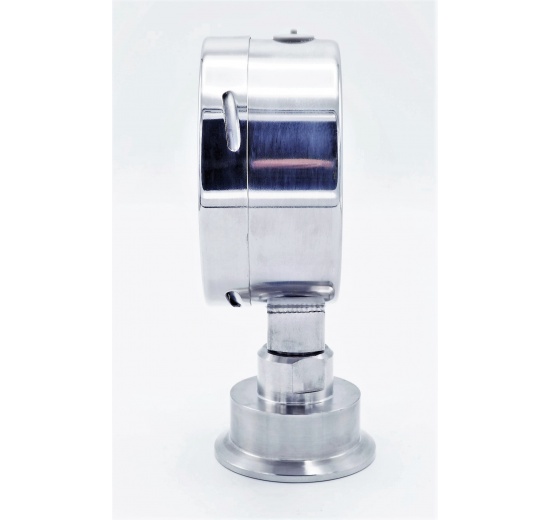 Stainless Steel Pressure Gauge, Dial 100 mm, Sanitary Diaphragm CLAMP DIN 32676 (64 mm) | 0-25 bar