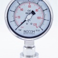 Stainless Steel Pressure Gauge, Dial 100 mm, With Separating Diaphragm CLAMP DIN32676 (50.5 mm) 0-8 bar