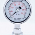Stainless Steel Pressure Gauge, Dial 100 mm, With Separating Diaphragm CLAMP DIN32676 (50.5 mm) 0-25 bar