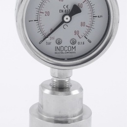 Stainless Steel Pressure Gauge, Dial 63 mm, With A Sanitary Diaphragm CLAMP DIN32676 (50.5 mm) | 0-6 bar, (clamp collar-50,5mm)