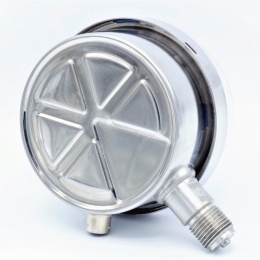 Stainless steel pressure gauge with electrical contacts