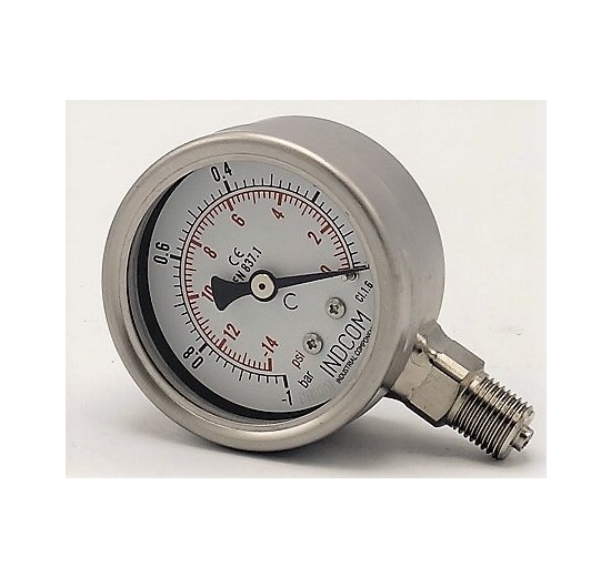 Stainless steel pressure gauges -1 to 0 bar