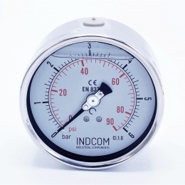 Stainless steel pressure gauges - the back (axial) connection, dial 100 mm | 0 - 6 bar (1/2")