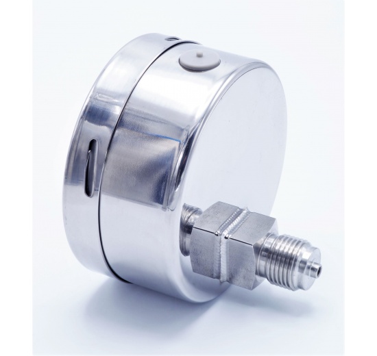 Stainless steel pressure gauges - the back (axial) connection, dial 100 mm | 0 - 6 bar (1/2")