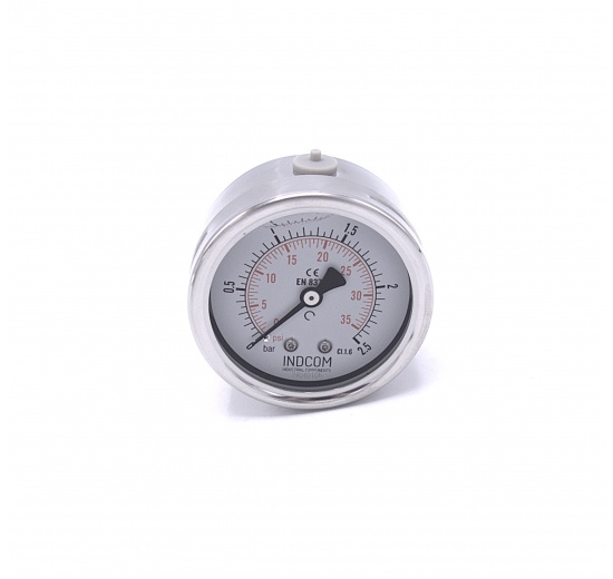 Stainless steel pressure gauges - the back (coaxial) connection | 0 - 2.5 bar 1/4”