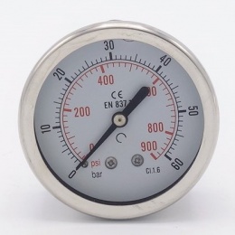 Stainless steel pressure gauges - the back (coaxial) connection 0 - 60 bar 1/4”