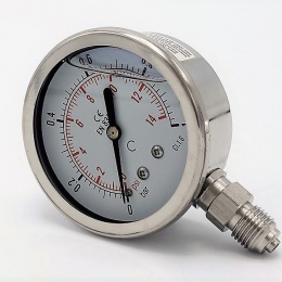 stainless steel pressure gauges, the bottom connection