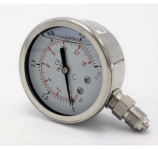 stainless steel pressure gauges, the bottom connection