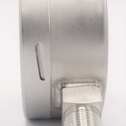 Stainless steel pressure gauges - the bottom (radial) connection, dial 100 mm | -1/ 1.5 bar (1/2")