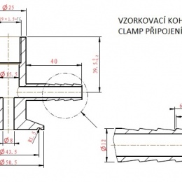 Stainless steel sampling valve, clamp connection DN25