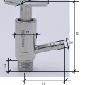 Stainless steel sampling valve, threaded 1/2"