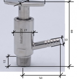 Stainless steel sampling valve, threaded 1/2"