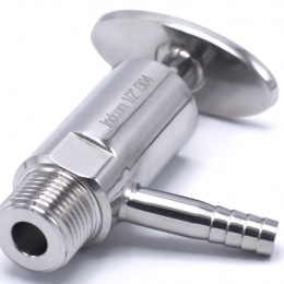 Stainless steel sampling valve, threaded