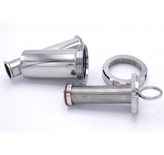 Stainless steel sanitary Y- filter, Clamp C-C