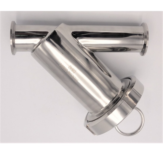 Stainless Steel Sanitary Y- filter, Clamp DN40