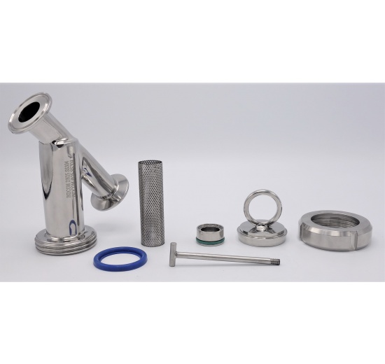 Stainless steel sanitary Y-filter Clamp with inner sieve