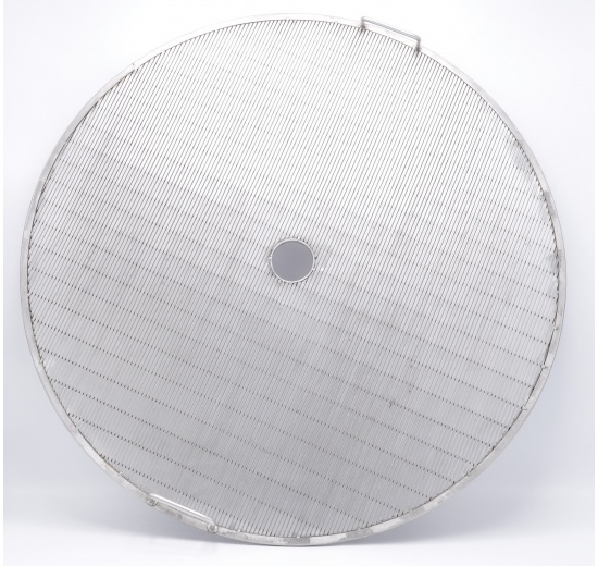 Stainless steel slotted sieve plate, wort draining, for brewery