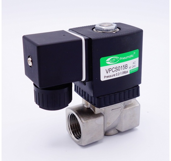 Stainless Steel Solenoid Valve 2/2, G 1/2" AC 24V, NC