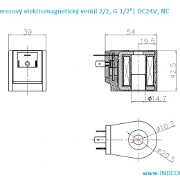 Stainless Steel Solenoid Valve 2/2, G 1/2" AC230V, NC