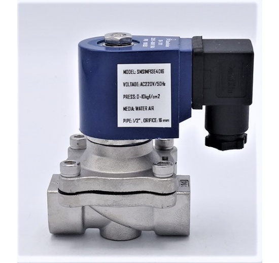 Stainless Steel Solenoid Valve 2/2, G 1/2" AC230V, NC