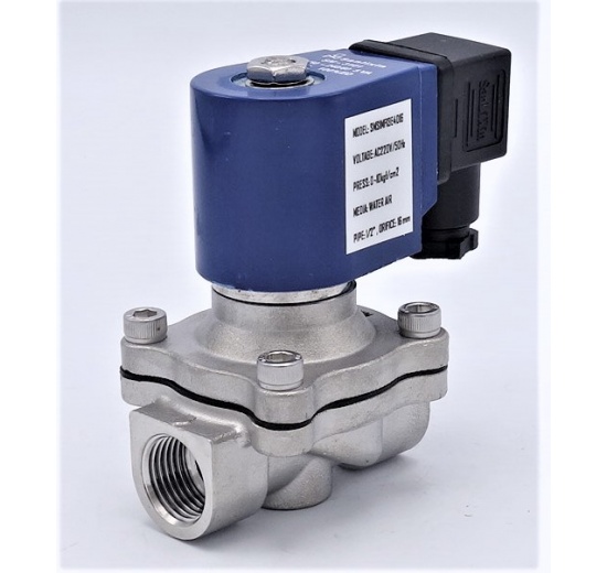 Stainless Steel Solenoid Valve 2/2, G 1/2" AC230V, NC