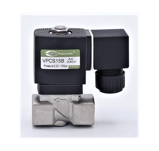 Stainless Steel Solenoid Valve 2/2, G 1/2" AC230V, NC