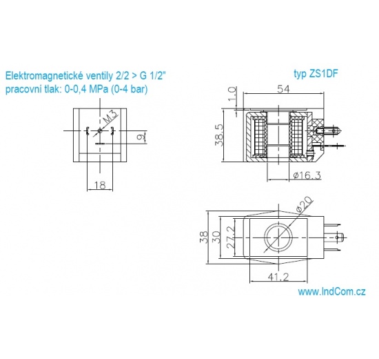 Stainless Steel Solenoid Valve 2/2, G 1/2" DC24V, NC