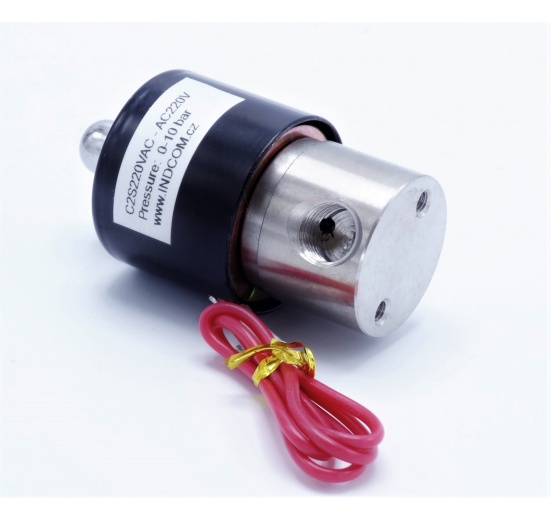 Stainless steel solenoid valve 2/2, G 1/4" AC220V, NC